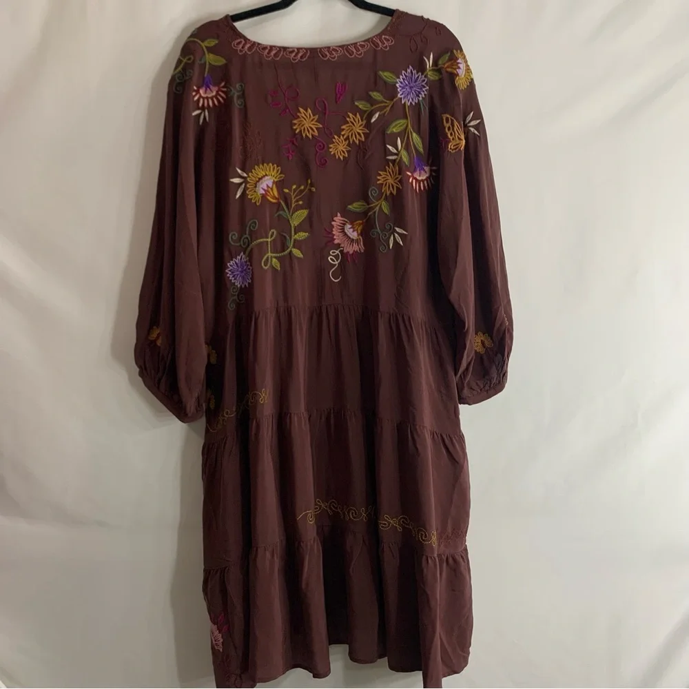 NWT Johnny Was Toni Dolman Tiered Midi Silk Dress, size XXL - Picture 15 of 15